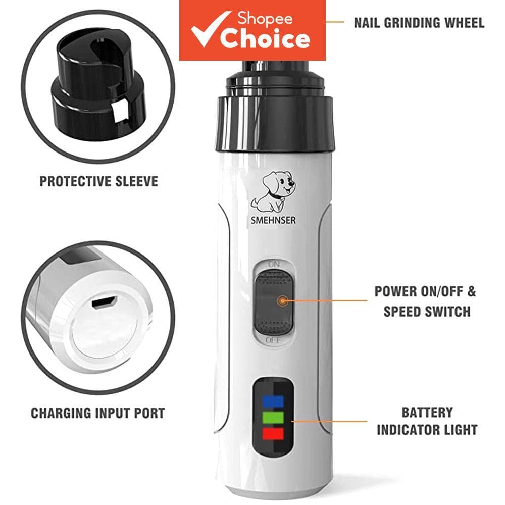 Moedor Elétrico De Unhas Para Animais De Estimação , Recarregável Por USB , Baixo Ruído , 2 Velocidades , Polidor De Lix