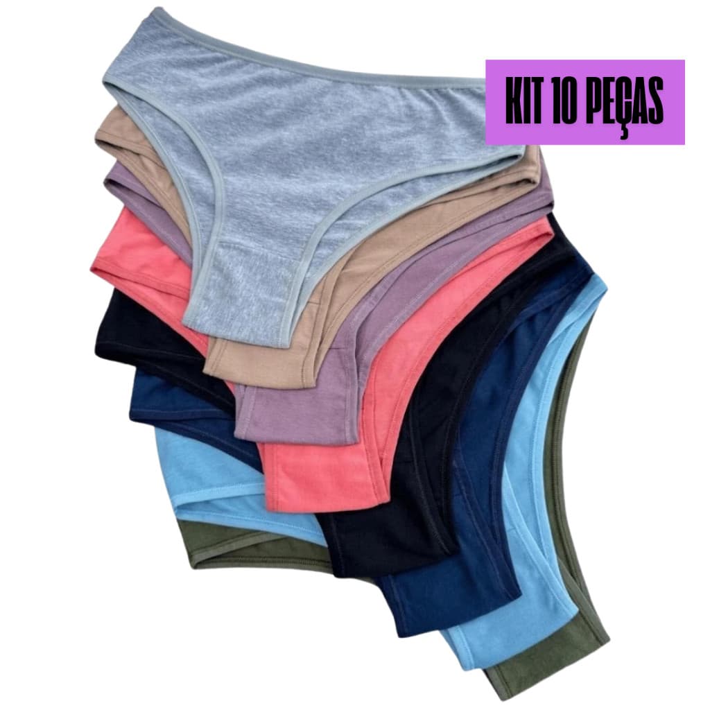 Kit 3 ou5 Calcinhas Algodão 100% Melhor Lingerie Clássica Confortável Bonita Designer Tradicional