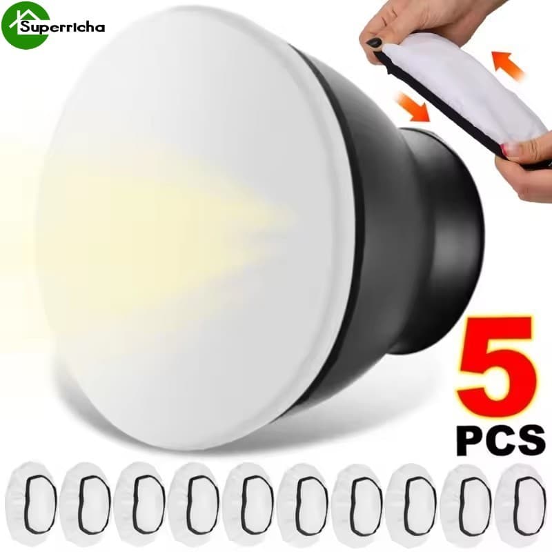 Máscara De Luz Suave Para Flash Fotográfico De 1/3/5 Unidades-Capa Protetora Universal Estroboscópica De Estúdio De 7 Po