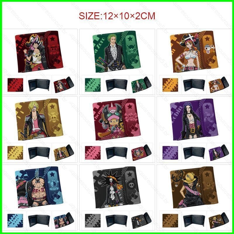 SQ5 Uma Peça Roronoa Zoro Luffy Dos Desenhos Animados anime Couro Do Plutônio Carteira Curta Dobrável Saco De