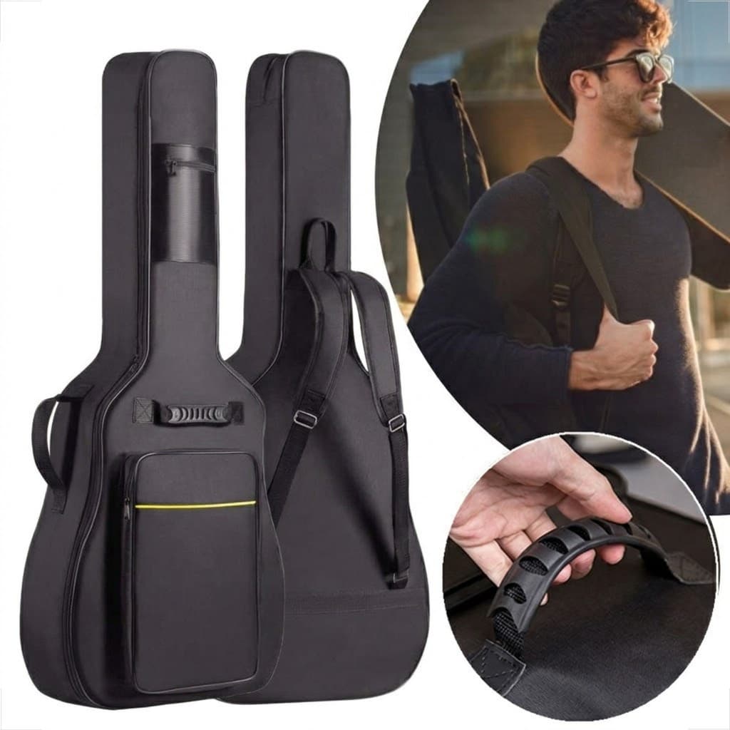 Capa Bag Mochila de Violão 38 Polegadas Acolchoada com Alças e Bolsos