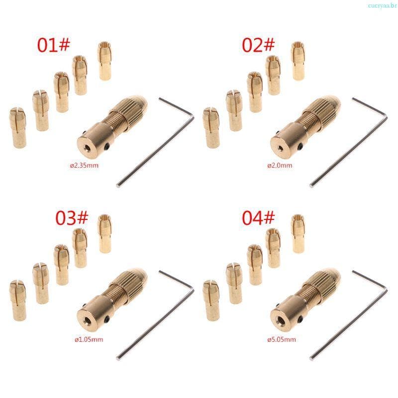 Cucrya Conjunto 7 Peças 2 2 35 4 05 5 05mm Eixo Do Motor Elétrico Braçadeira Fixação Mandril 0 5-3