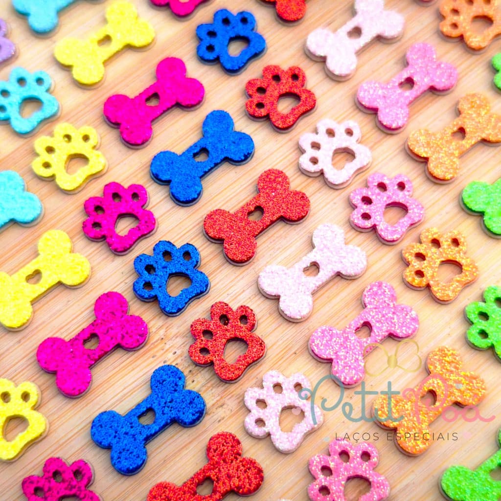 ADESIVO PET MIX MINI OSSINHOS E PATINHAS - BANHO E TOSA (200 UNIDADES)