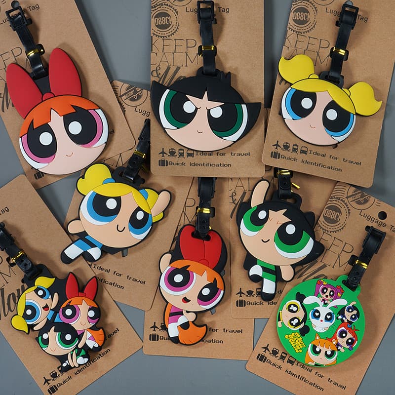 Etiqueta de bagagem fofa indispensável para viagem Etiqueta de bagagem para meninas Superpoderosas CXSU