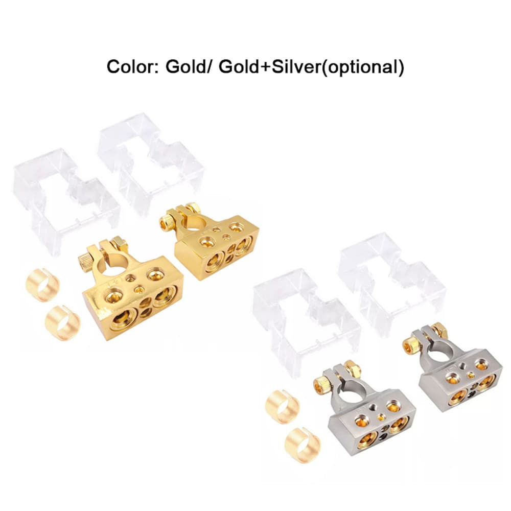 homgeek-BR Conectores de terminal de bateria de carro 0/2/4/8 Calibre AWG Grampos positivos e negativos Cabeças de