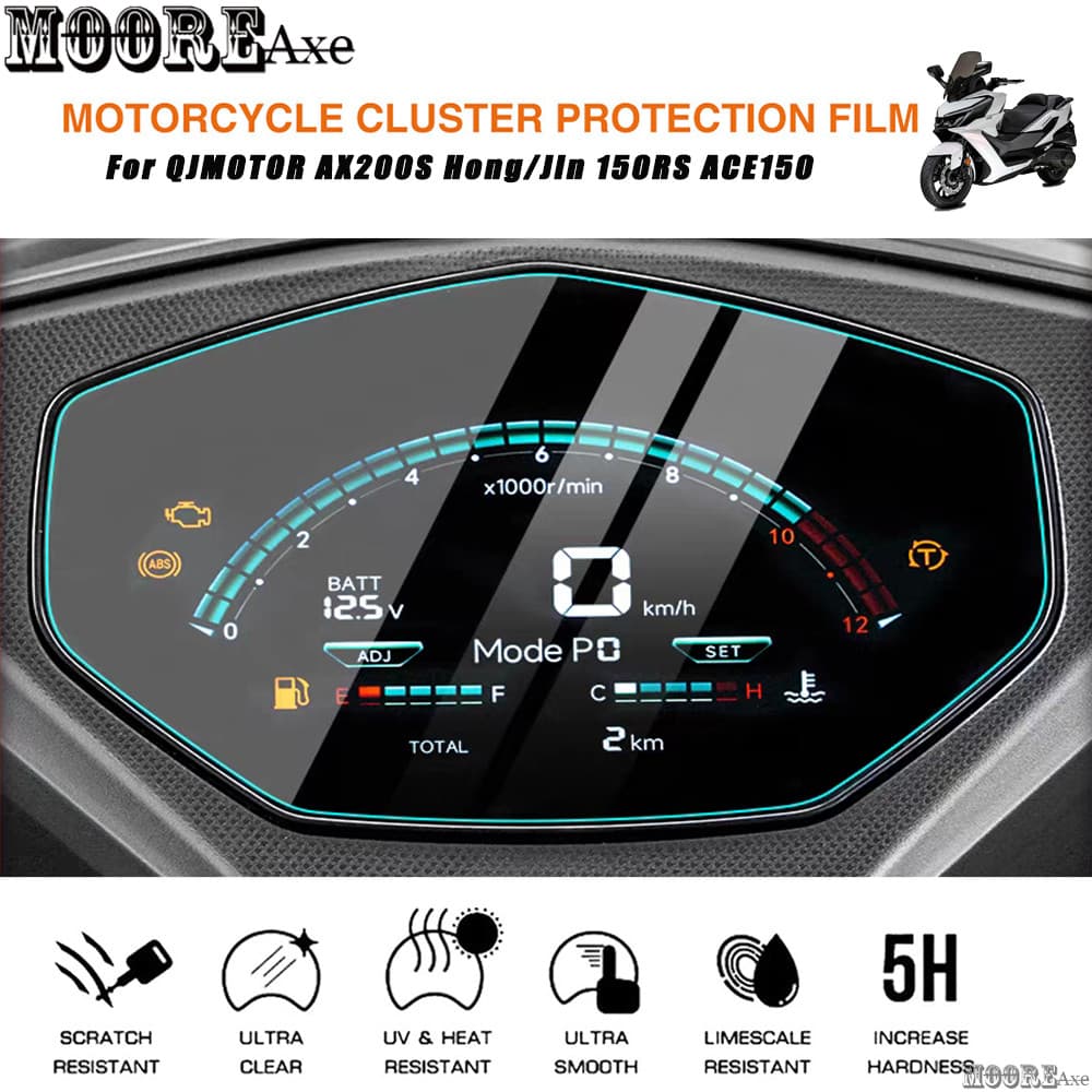 Filme De Velocímetro De Motocicleta Mooreaxe Para QJMOTOR AX200S Hong 150RS Jin ACE150 Instrumento Película Protetora De
