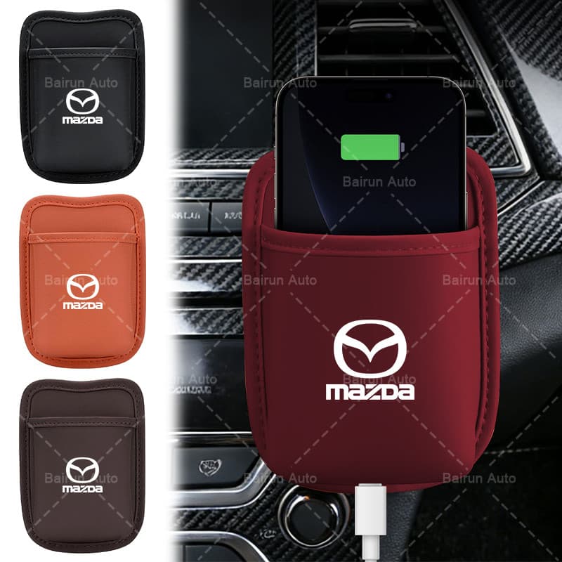 1/2 Pçs Saco De Armazenamento De Ventilação De Ar Do Carro Portátil Organizador Batom Telefone Para Mazda 2 3 5 6 2017 C