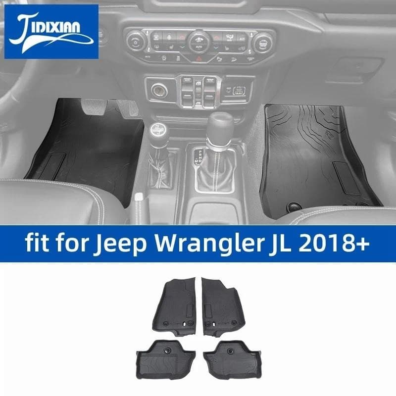 JIDIXIAN Apto Para Jeep Wrangler JL 2 Portas 2018 2019 2020 2021 2022 2023 2024 Tapetes De Pé Do Carro Forro Carga Padau