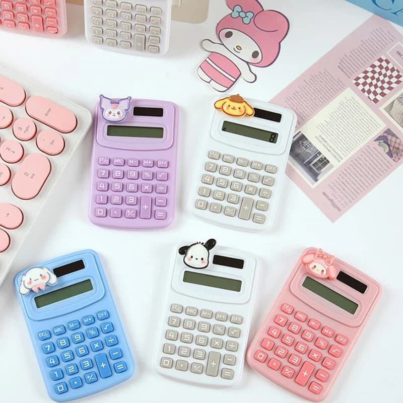 Mini Sanrio Calculadora Cartoon 8 Dígitos Calculadoras Eletrônicas LCD Kid Primary School Ferramentas De Cálculo De Pape