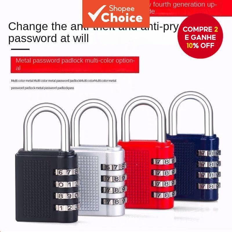 Cadeado Com Senha Digital-Bloqueio Antirroubo Sem Chave Para Academia , Viagens E Uso Ao Ar Livre