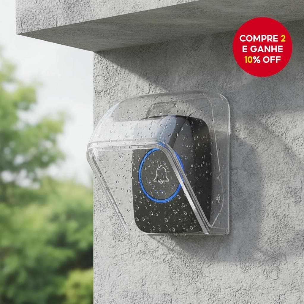  Capa de Campainha à Prova D'água para Uso Residencial, Protetor de Botão Transmissor Inteligente, Blindagem à Prova de