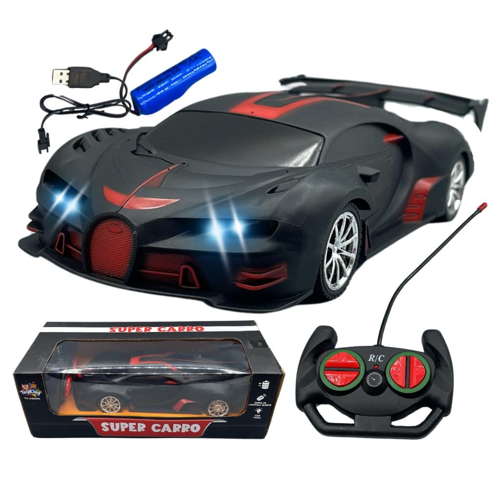 Carro Controle Remoto Bateria Recarregável Incríveis Modelos Cor Ferrari Bugatti