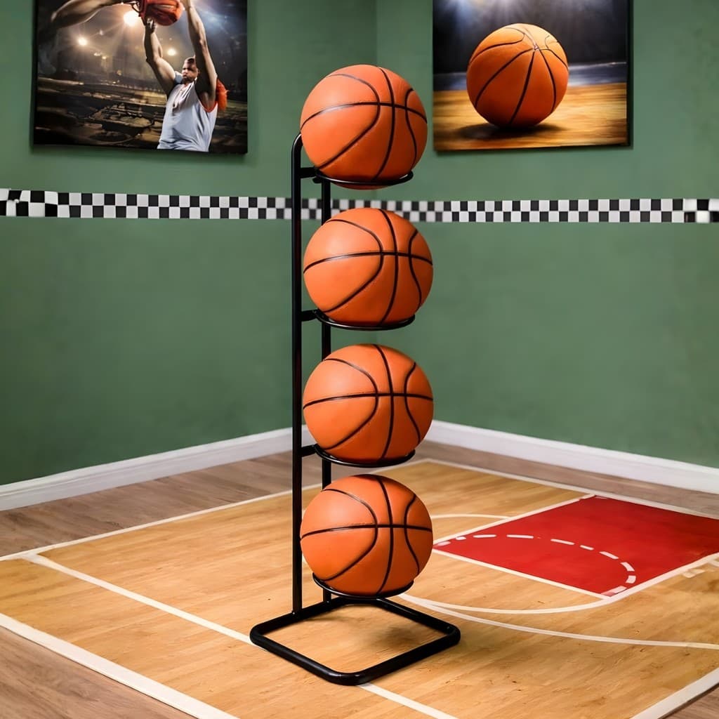 SUPORTE BOLA DE FUTEBOL BASQUETE E VÔLEI REFORÇADO DE CHÃO ORGANIZADOR PARA 4 BOLAS