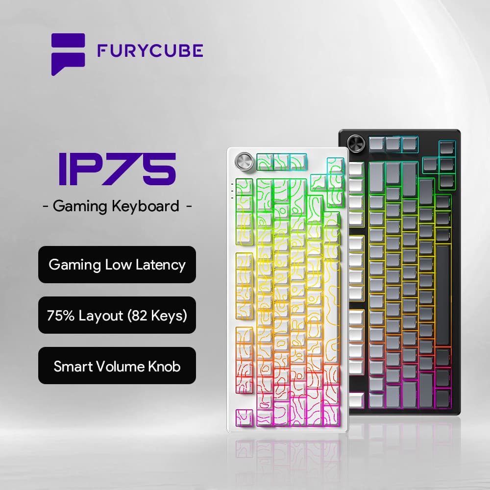 Teclado Gamer IP75 RGB Com Knob Sensação Mecânica Design Premium