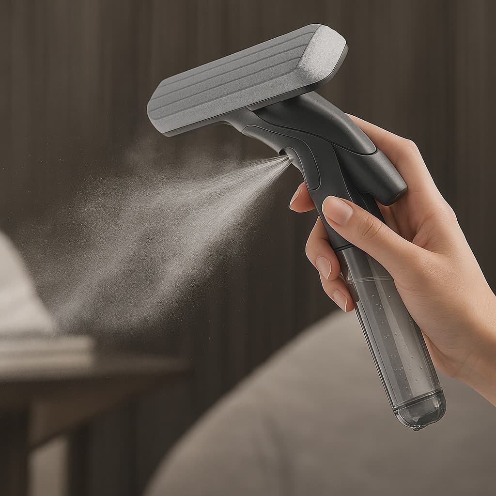 Kit 2 Mini Mop Portátil Com Spray Multiuso Seco e Molhado Vidros Marmore Pia Janela Casa