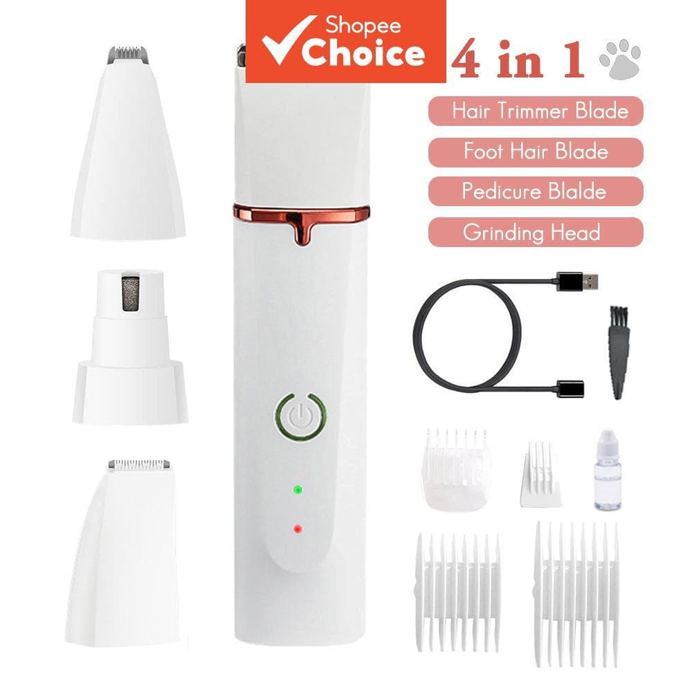 Conjunto Silencioso De Preparação Para Cães Recarregável USB , Aparador De Pêlos De Animais De Estimação , Moedor De Unh