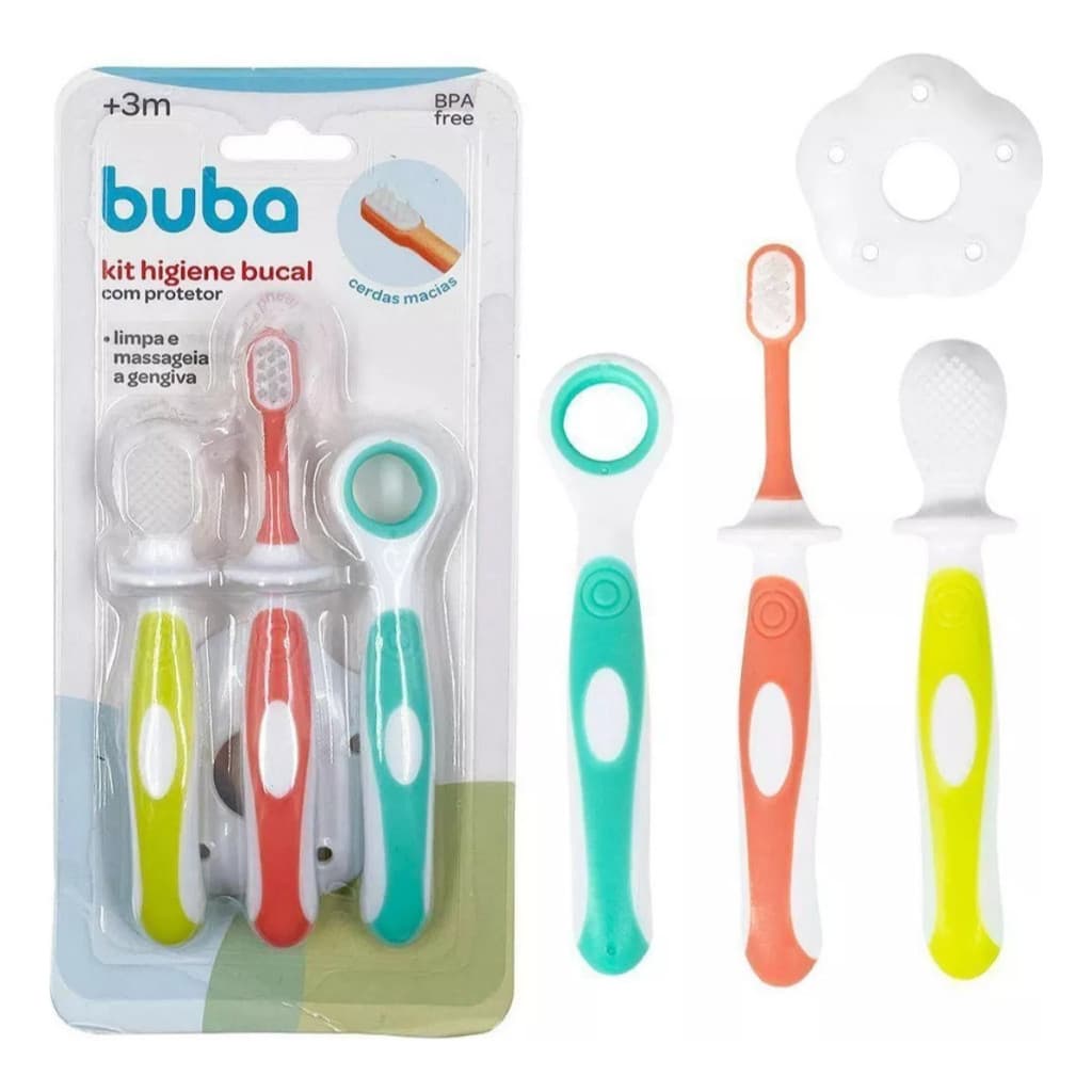 Kit Higiene Bucal Buba Escova De Dente E Massageador Gengiva