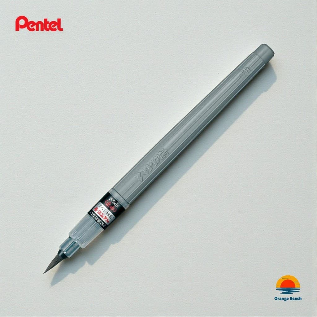 Pentel Fude XFP5 Pincel Tinta Pigmento/Resistente a Agua/Ponta Media ou Extra Fina/Refil