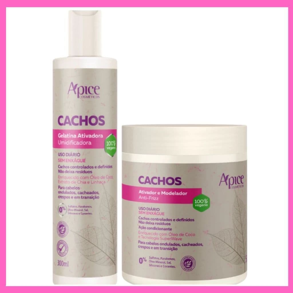 Kit Apse Cachos Creme De Pentear Ativador Cachos + Gelatina Ativadora 300ml