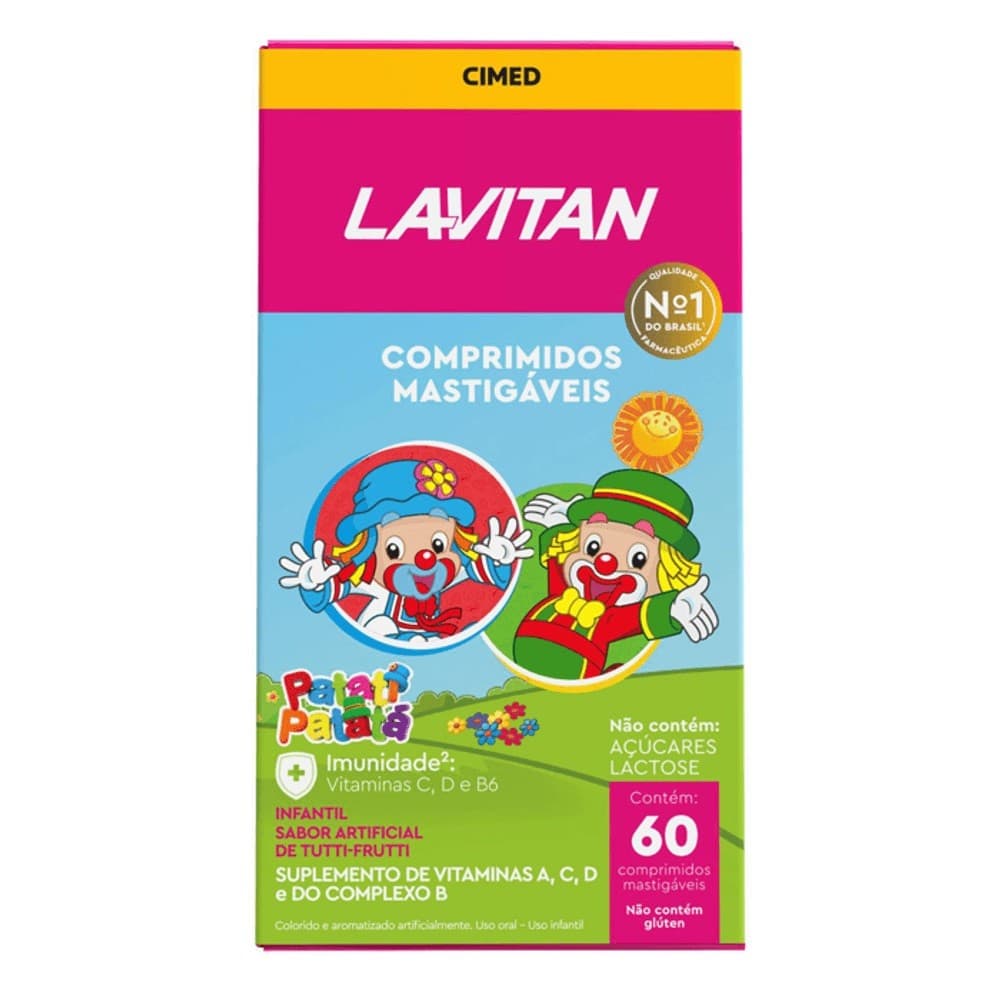 Vitaminas Infantil Lavitan Tutti-Frutti 60 Comprimidos