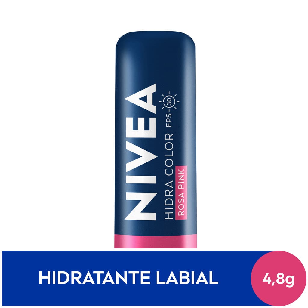 NIVEA Hidratante Labial Hidra Color Rosa Pink 4,8g