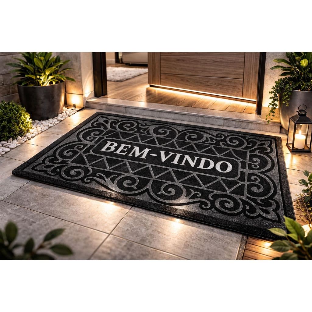 Tapete Bem Vindo Capacho 40x60 Welcome Porta Emborrachado Antiderrapante Entrada Carpete