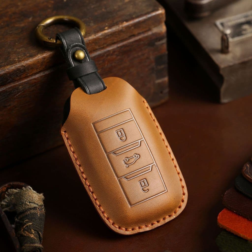 Capa de chave de couro de cavalo louco de fábrica de força adequada para capa de chave Changan cs35cs55cs75 capa de chav