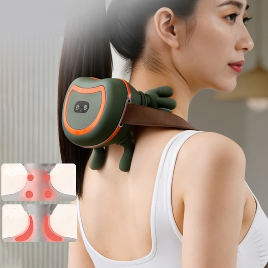 Massageador Elétrico De Pescoço Com 3 Níveis De Intensidade Aquecimento Conforto e Relaxamento