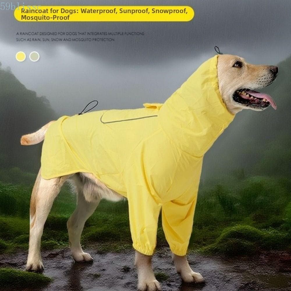 Capa De Chuva Para Cachorro BLISSC , Jaqueta Reflexiva À Prova D'água , Com Capuz Gola Alta