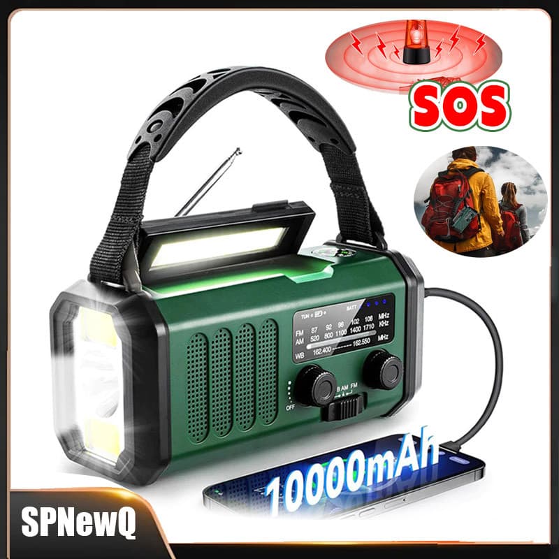 Multifuncional Rádio De Emergência Solar, Rádio De Manivela, Rádio AM/FM Tempo