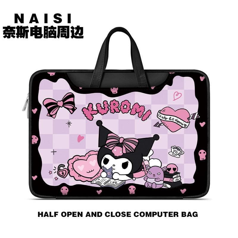 Novidade para 2026 Kuromi bolsa para Laptop portátil adequada para Apple macbook53cm shin-chan air13.3 Huawei matebook L