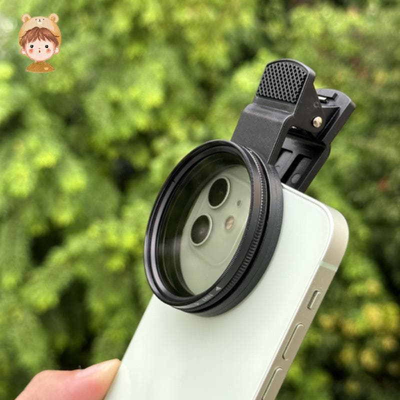 Filtro Solar Universal De 2 Polegadas Para Smartphone Com Clipe E Tampa De Lente , Fácil De Instalar Celular