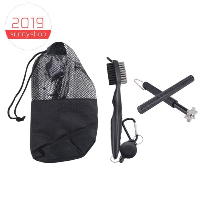 [Bestseller S] Kit De Limpeza Para Tacos De Golfe , Escova Retrátil E 2 Afiadores De Ranhuras Em U V ,