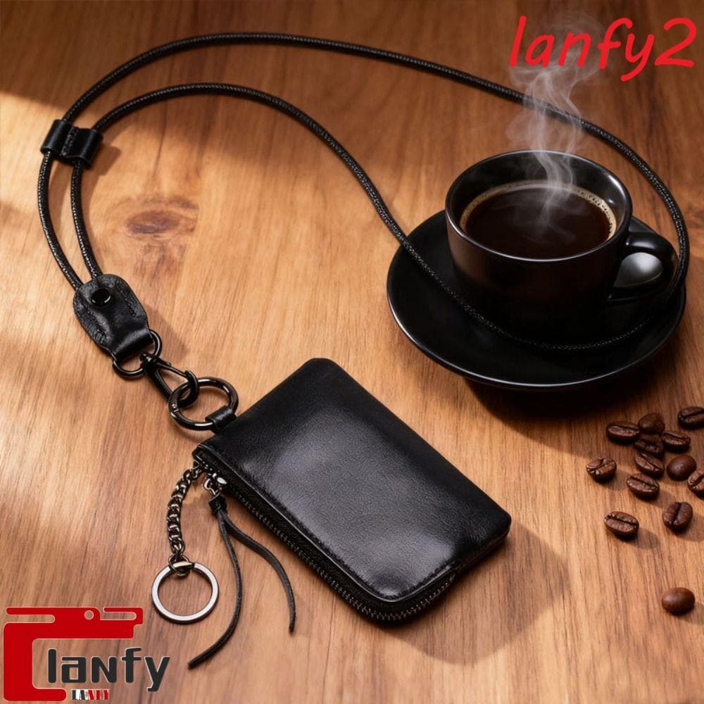 LANFY Mini Porta-Moedas , Carteiras Retrô De PU Penduradas No Pescoço , Com Cordão Para Chaveiro Cartões Macio Portátil
