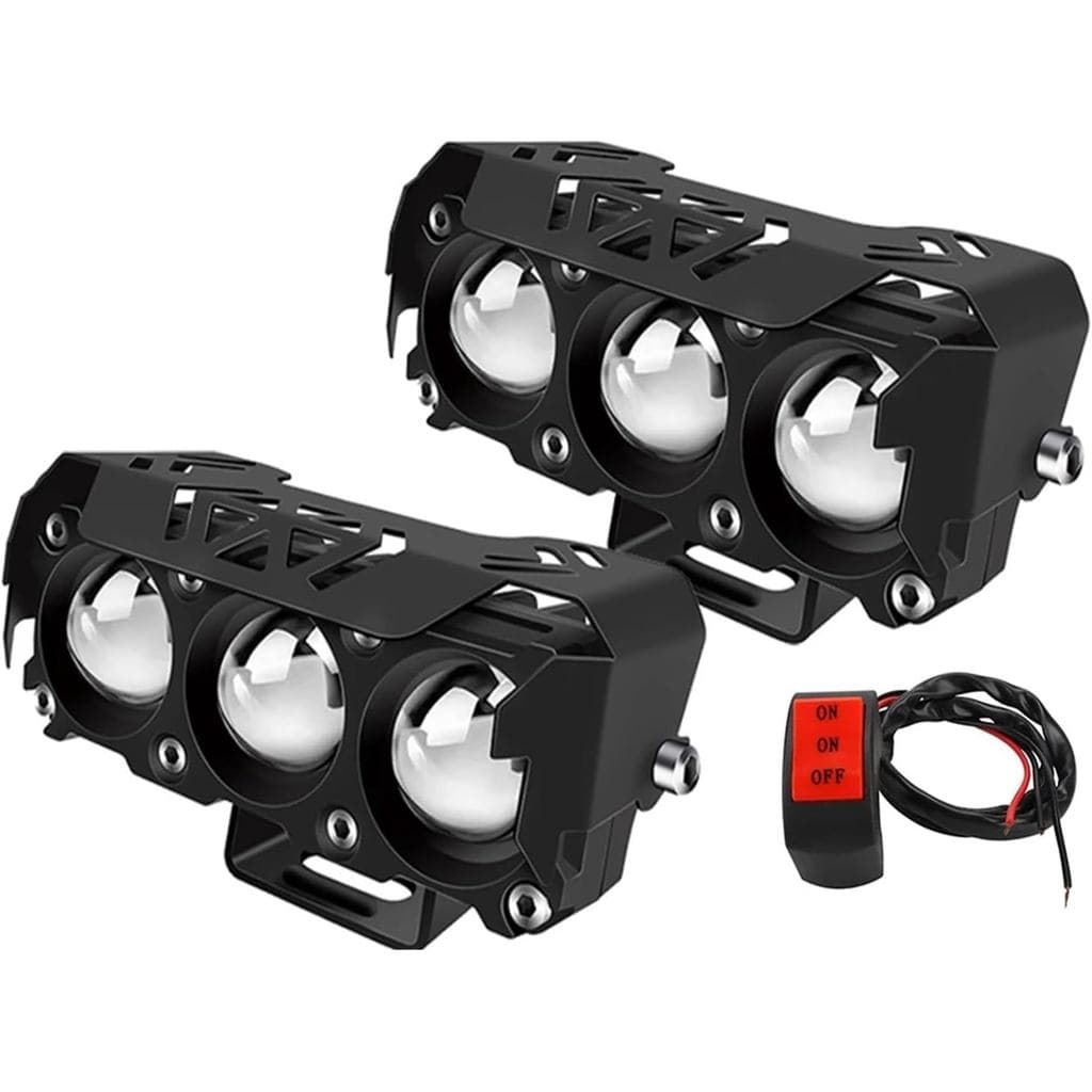 Par Farol Milha Moto Auxiliares Led Dual Color Luz Auto