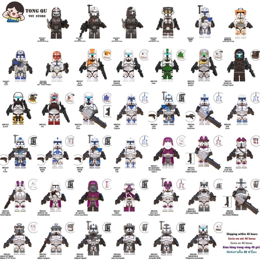 Crianças brinquedos menino presentes decorações de mesa Clone blocos de construção