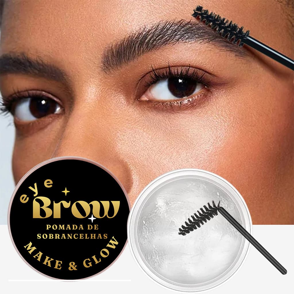 Pomada de Sobrancelha de Brow Lamination Com Óleo de Rícino Pasta de Sobrancelha + Escovinha