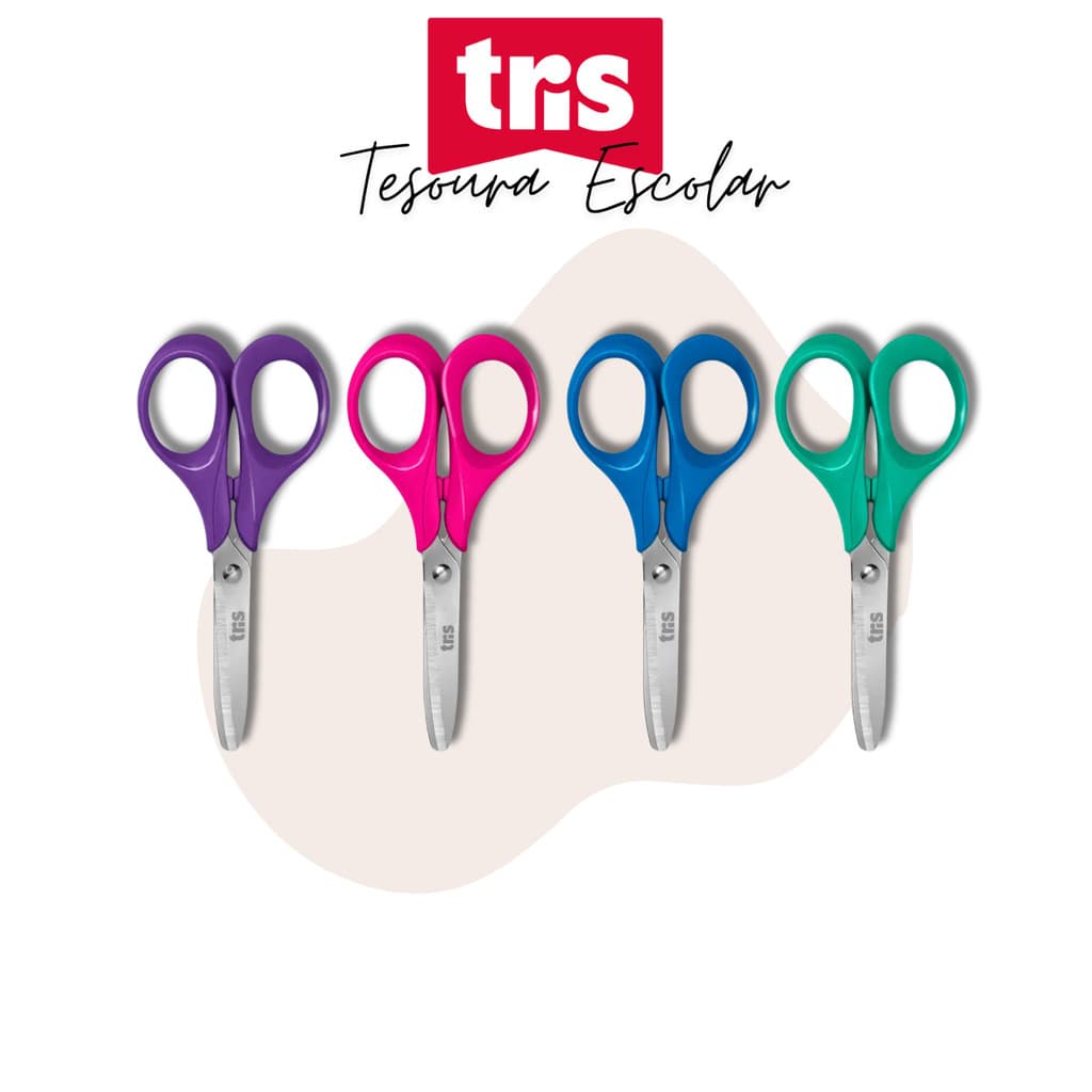 Tesoura Escolar Class c/ Formato Ergonômico 13cm - Tris