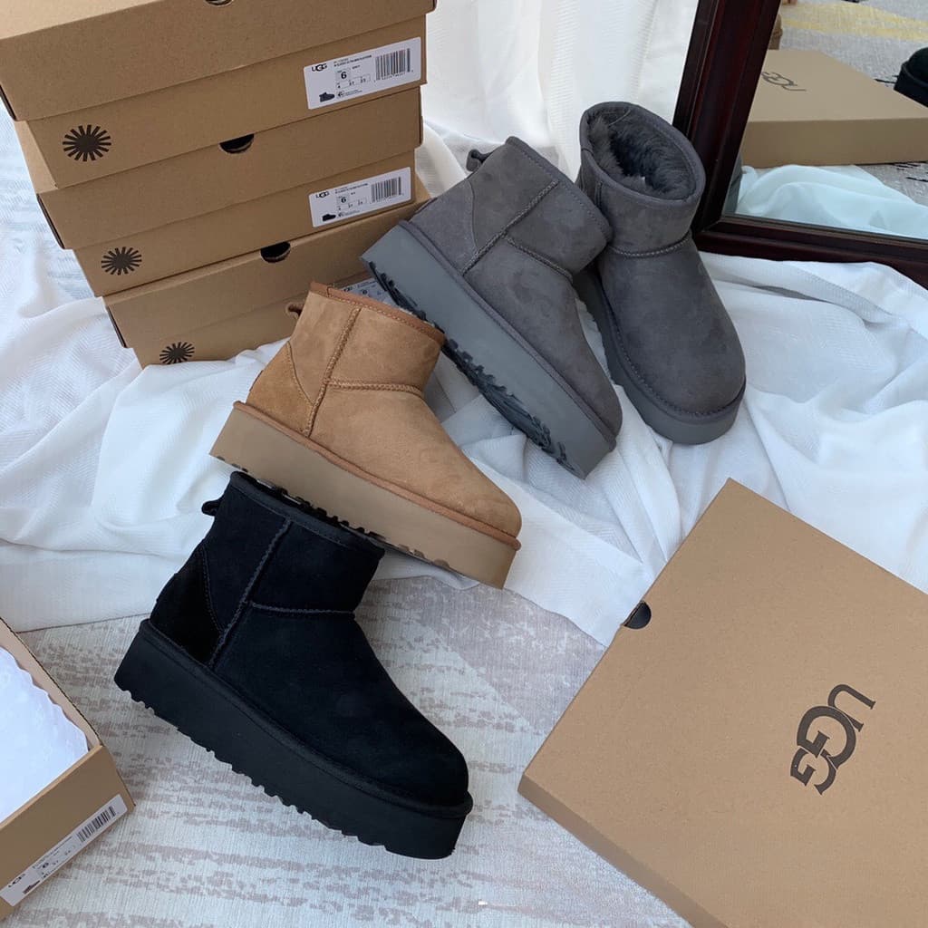 Mulheres Sapatos Quentes Deslizamento Em Botas De Neve Tornozelo Tênis De Lã Sola Grossa 35-42