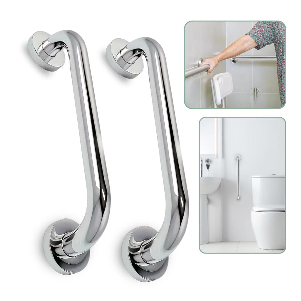 Barra De Apoio Acessibilidade Kit 2un Suporte Para Idoso Banheiro 40cm