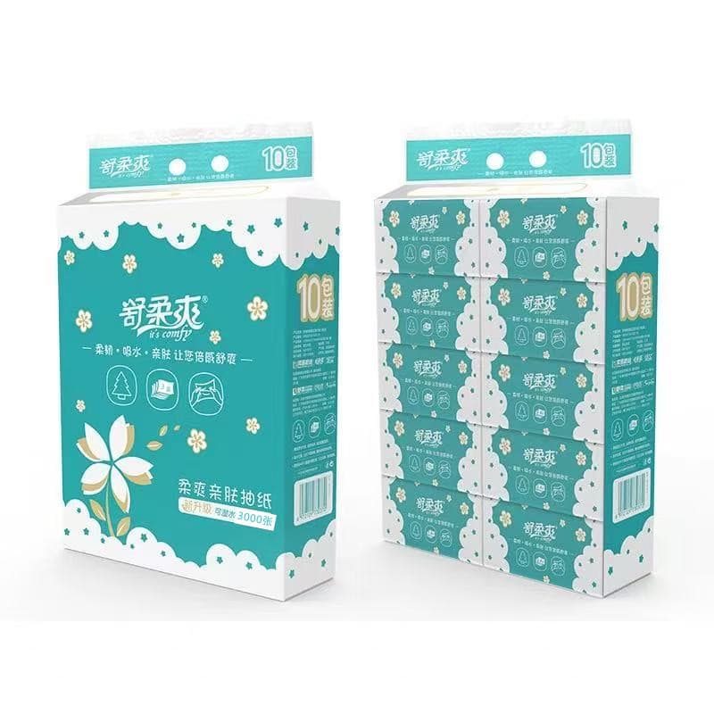 Pacote com 10 absorventes higiênicos domésticos macios e suaves, adequados para todos os tipos de pele.