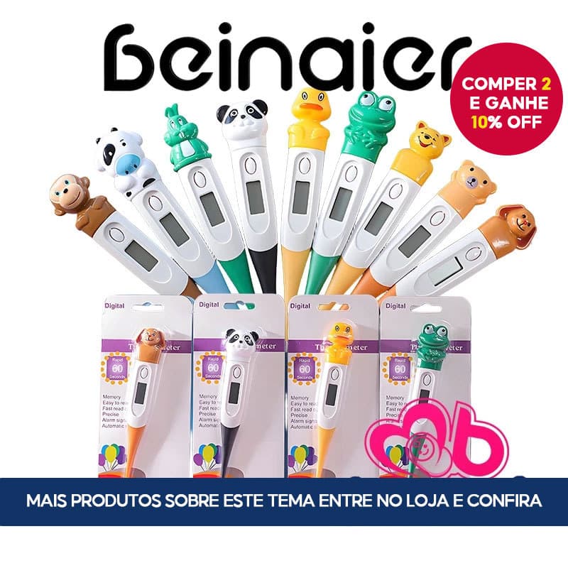 Termômetro eletrônico de cabeça macia de desenho animado