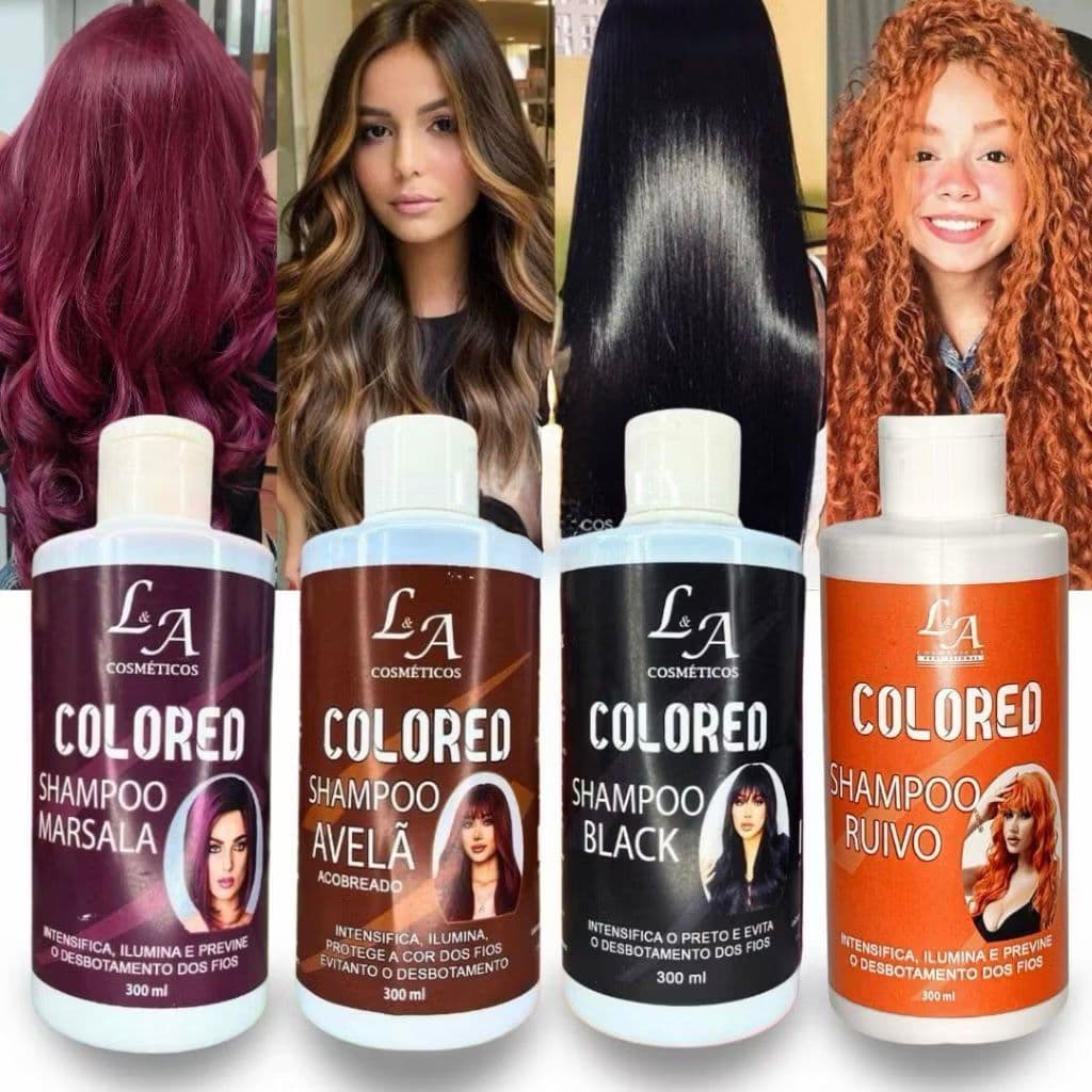 Shampoo Escurecedor Cabelos Brancos Tonalizante Preto, Avelã, Marsala Platinado Colored 100% Natural