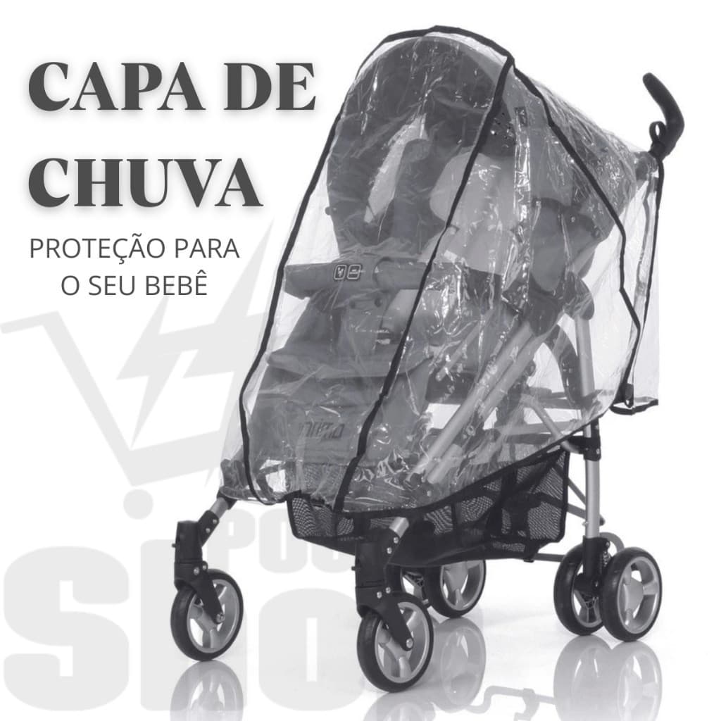 Capa Plástica Protetora Chuva para Carrinho de Bebê Universal