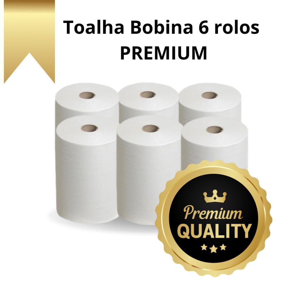 Bobina de Papel Toalha Celuose virgem papel grosso de 26GR Pacote com 6 rolos