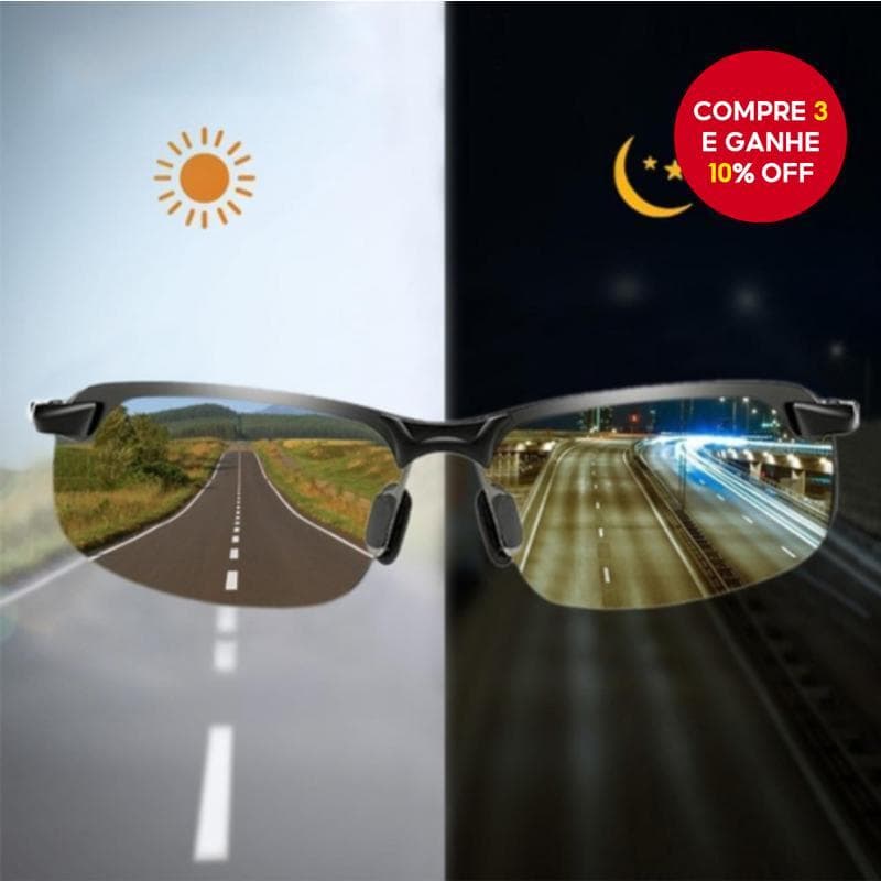 Óculos De Sol Polarizados Com Mudança De Cor Inteligente Para Dirigir , Uso Diurno E Noturno , Masculino , Antirreflexo