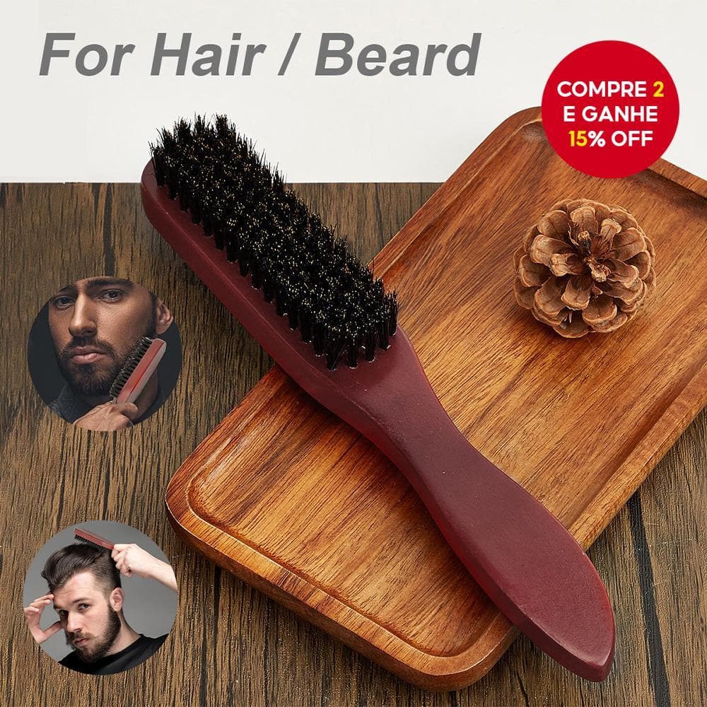 Escova De Cabelo De Madeira , Massagem Suave Vermelha Do Couro Cabeludo Desembaraçador Estilo Diário Antiestático Para H