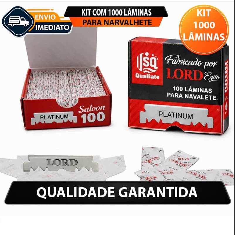 1000 Lâmina Para Barbear Meia Lord Platinum Atacado