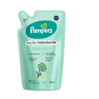 Loção Hidratante para o Corpo Pampers Girassol Refil - 350ml.