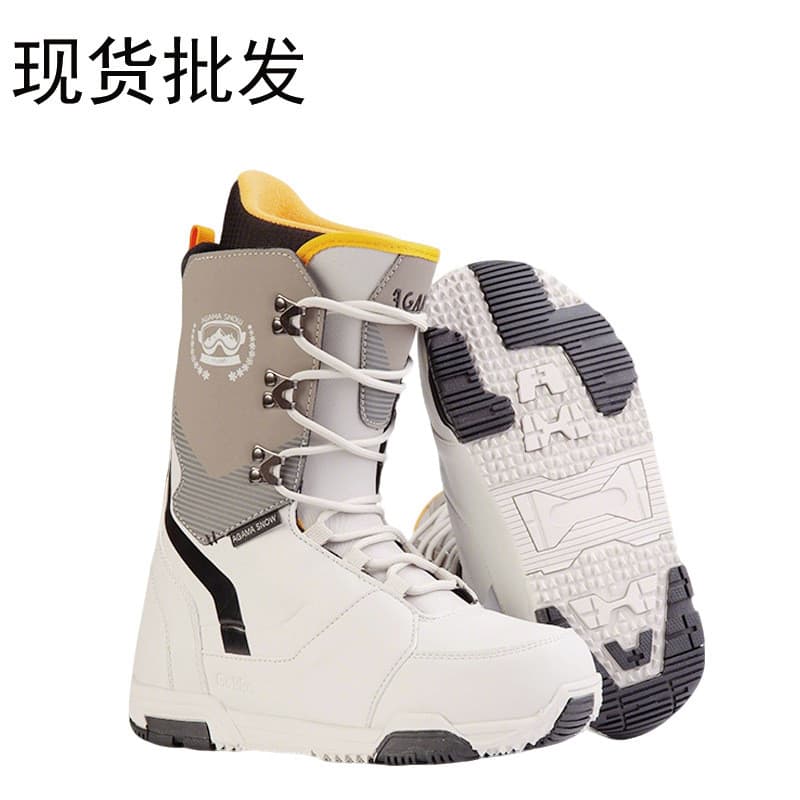 Sapatos de esqui em estoque pronto para homens e mulheres botas de neve profissionais para adultos com alça de corda sap